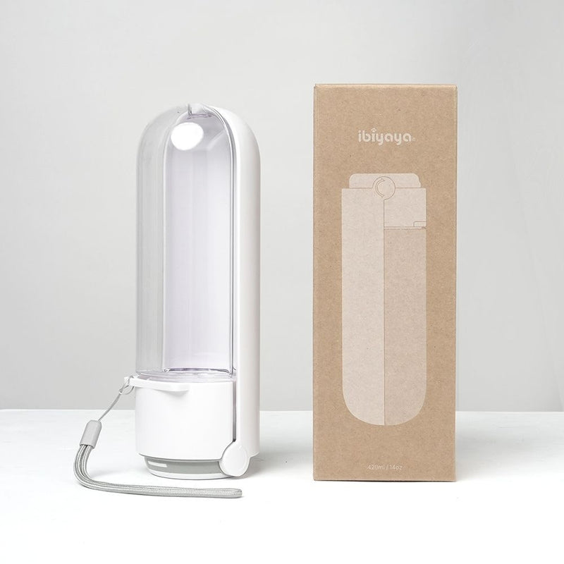 Ibiyaya PupOasis Fold & Go Dog Water Bottle, White