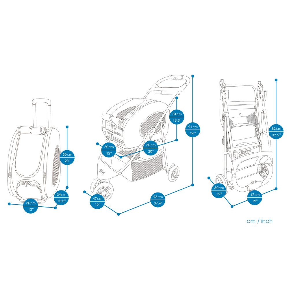 Ibiyaya EVA 5-in-1 Combo Pet Carrier, Pram & Backpack, Chocolate