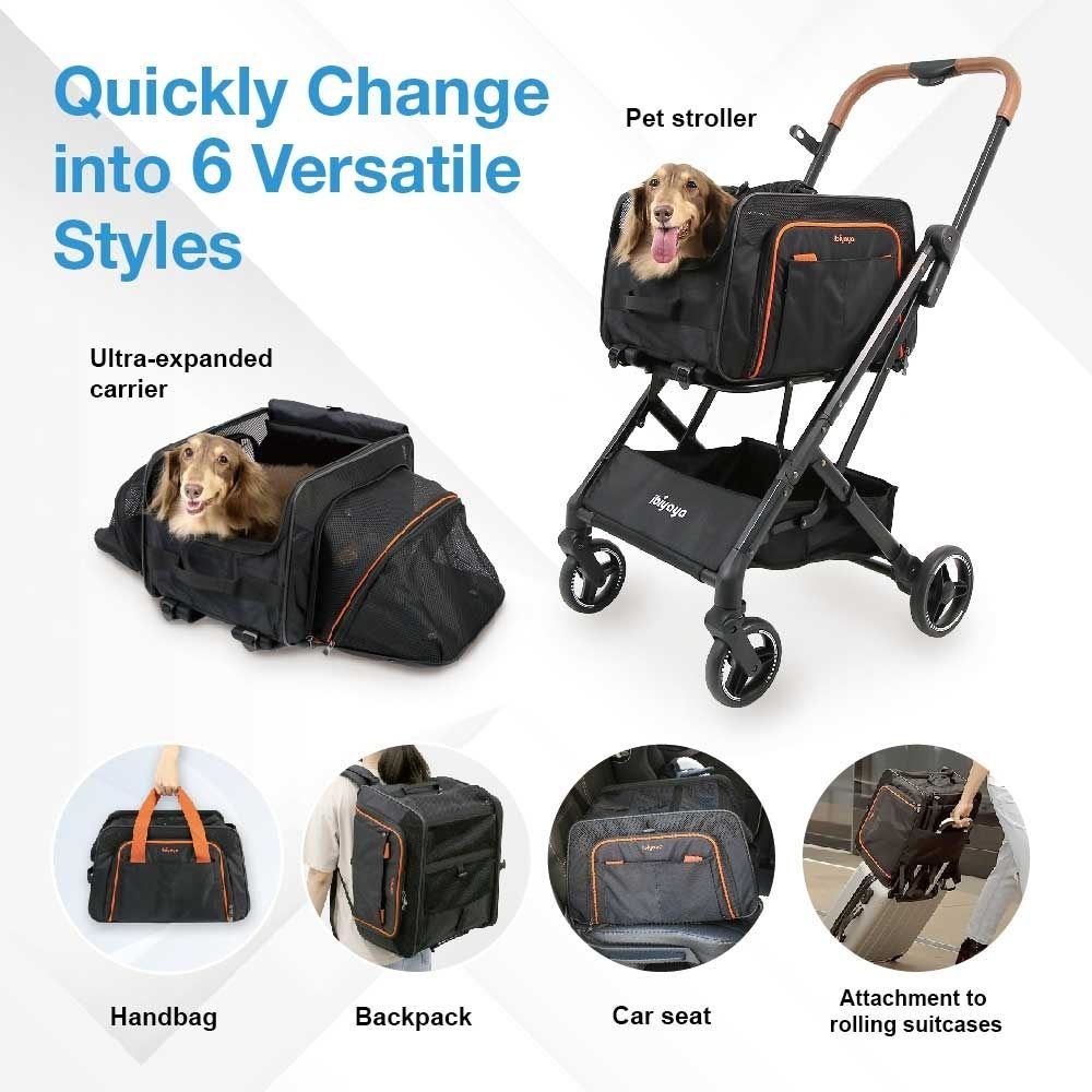 Ibiyaya JetPaw 3-in-1 Pet Stroller with Removable Airline Carrier