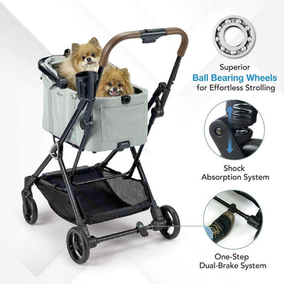 Ibiyaya Tinker Small Detachable Pet Stroller, Sage Green