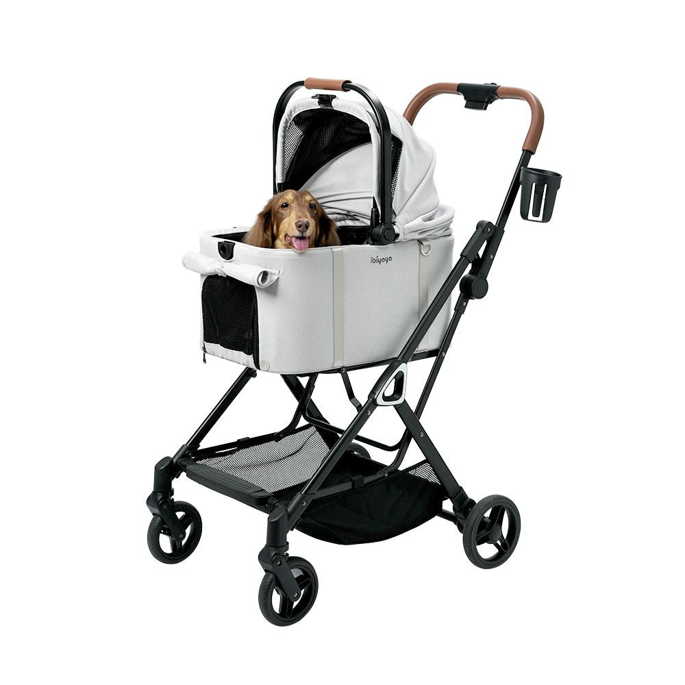 Ibiyaya Tinker Small Detachable Pet Stroller, Silver Grey
