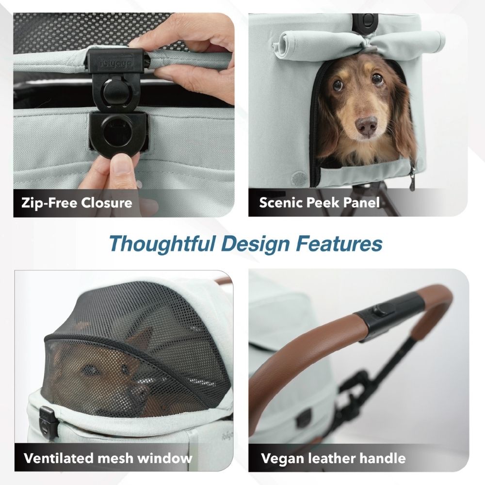 Ibiyaya Tinker Small Detachable Pet Stroller, Sage Green