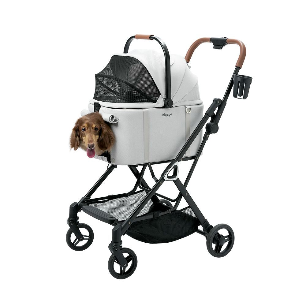 Ibiyaya Tinker Small Detachable Pet Stroller, Silver Grey