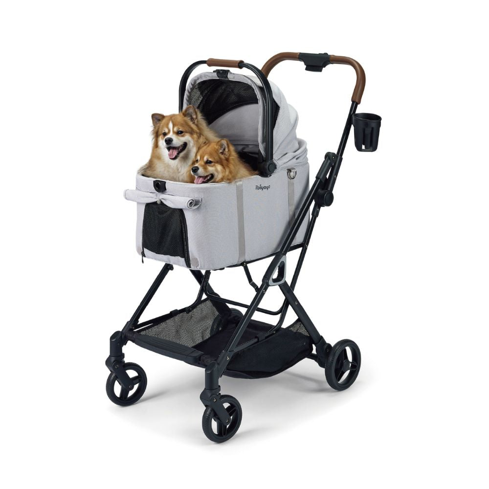 Ibiyaya Tinker Small Detachable Pet Stroller, Silver Grey