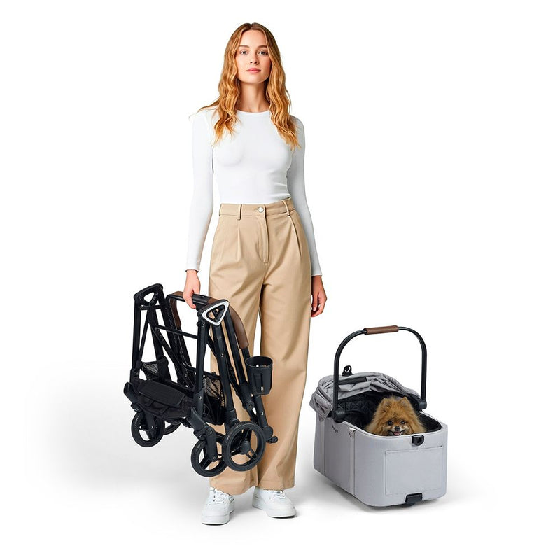 Ibiyaya Tinker Small Detachable Pet Stroller, Silver Grey