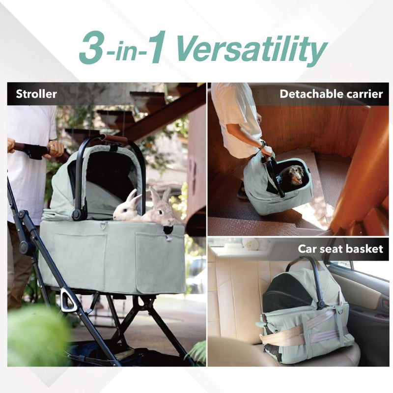Ibiyaya Tinker Small Detachable Pet Stroller, Sage Green