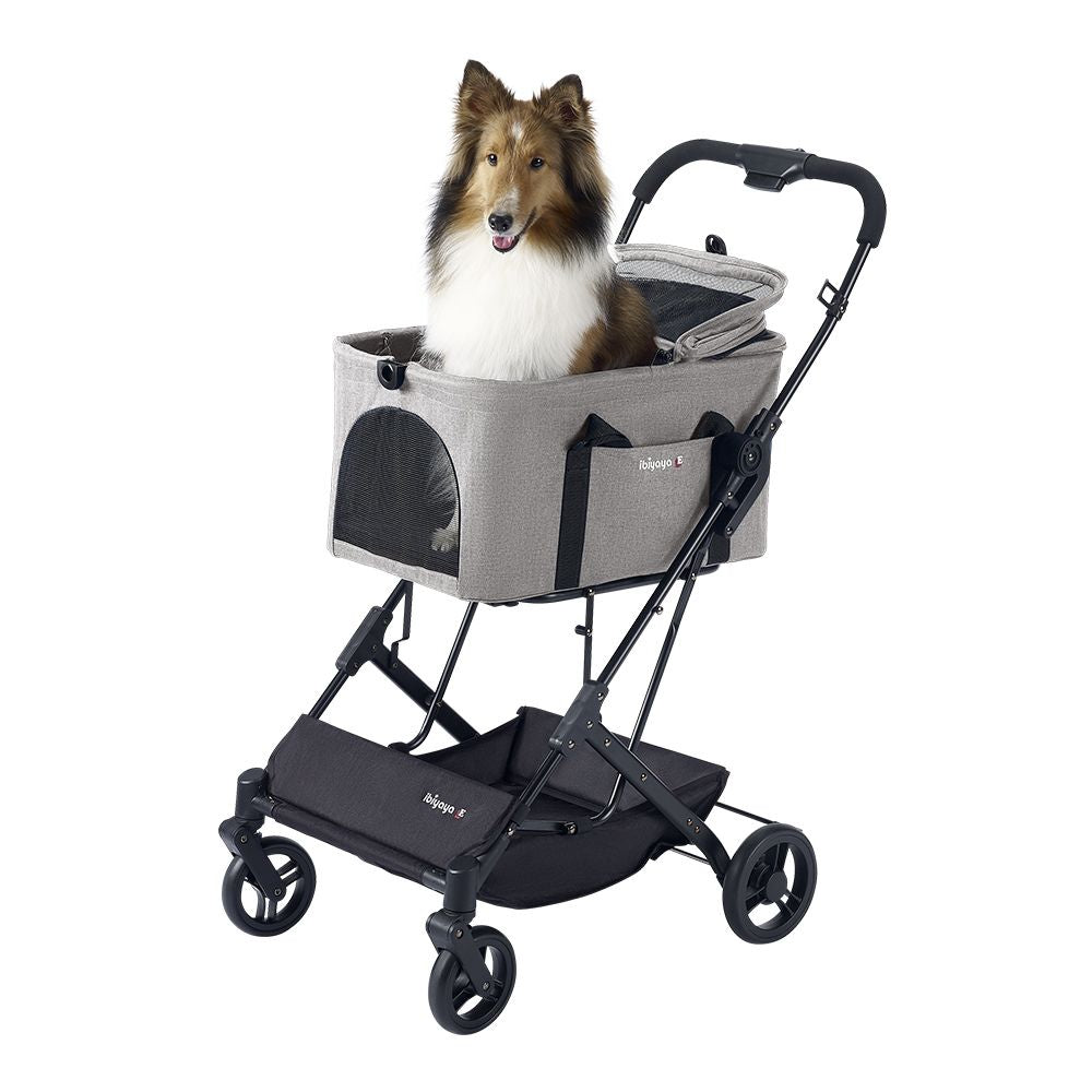 Ibiyaya Travois Tri-Fold Pet Travel System, Taupe Grey