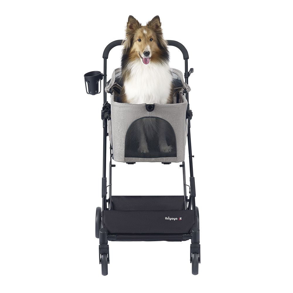Ibiyaya Travois Tri-Fold Pet Travel System, Taupe Grey