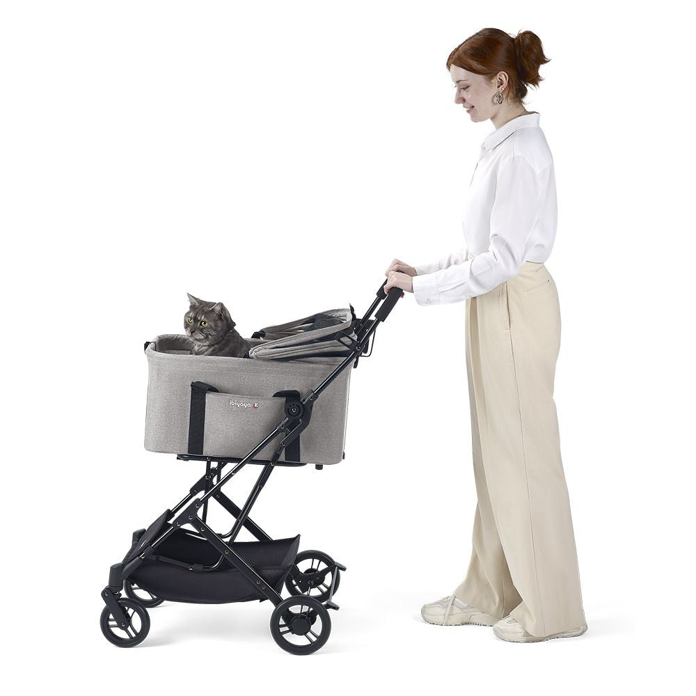 Ibiyaya Travois Tri-Fold Pet Travel System, Taupe Grey