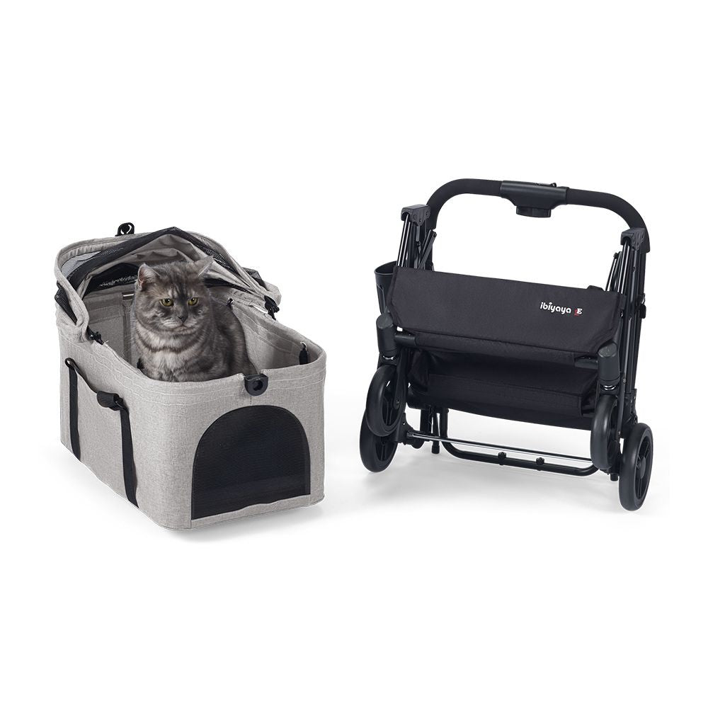 Ibiyaya Travois Tri-Fold Pet Travel System, Taupe Grey