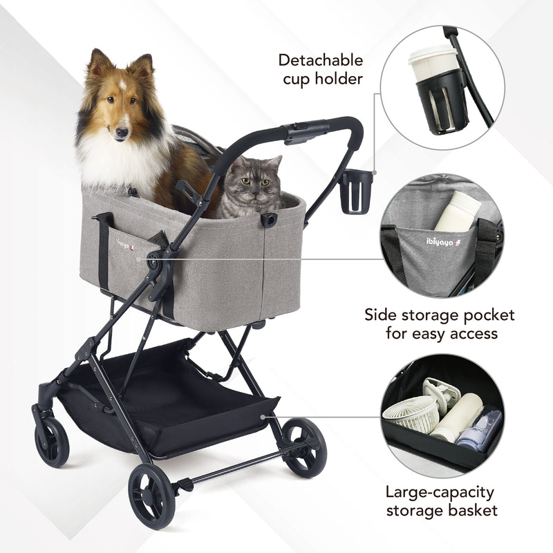 Ibiyaya Travois Tri-Fold Pet Travel System, Bronze Green