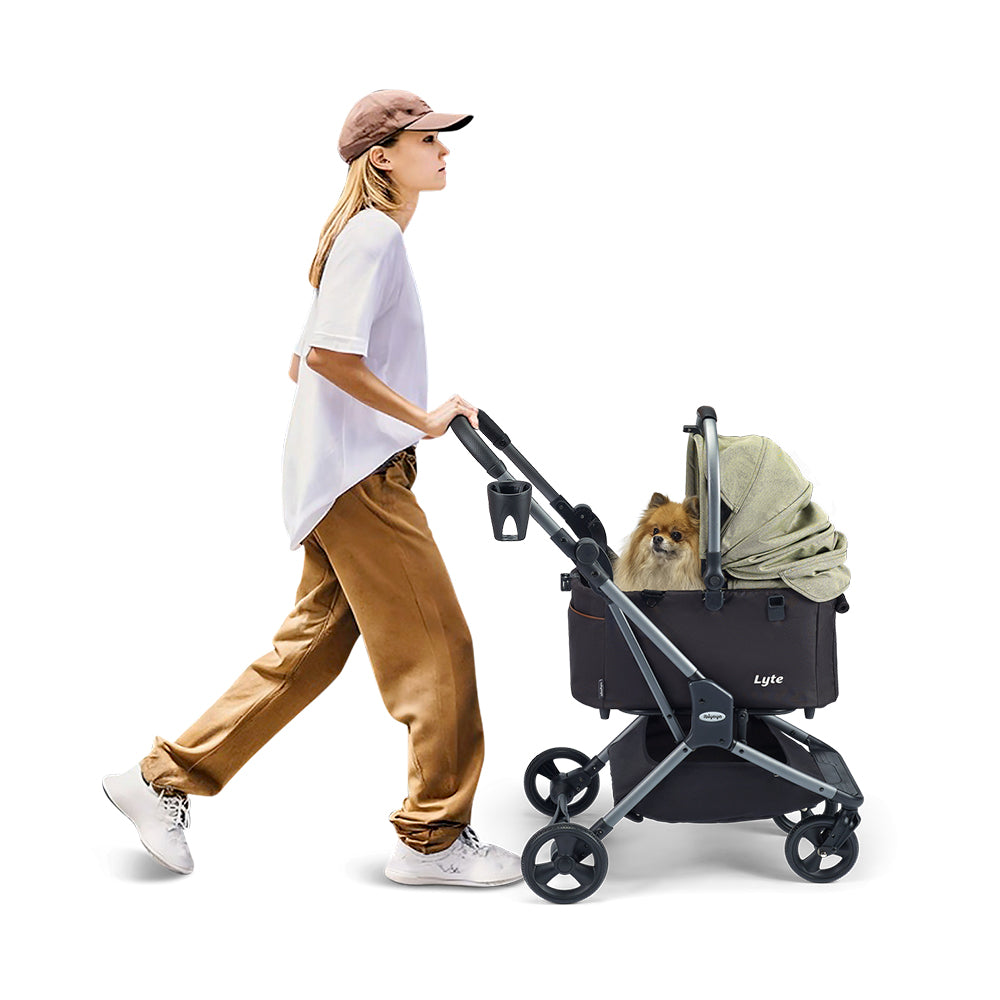 Ibiyaya Lyte 3-in-1 Detachable Pet Stroller, Pickle Green