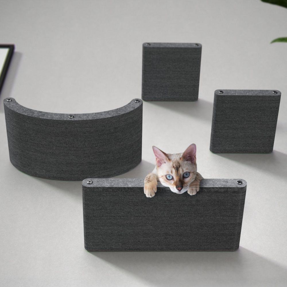 Cat Climber Set of 4 Shelves, Charcoal