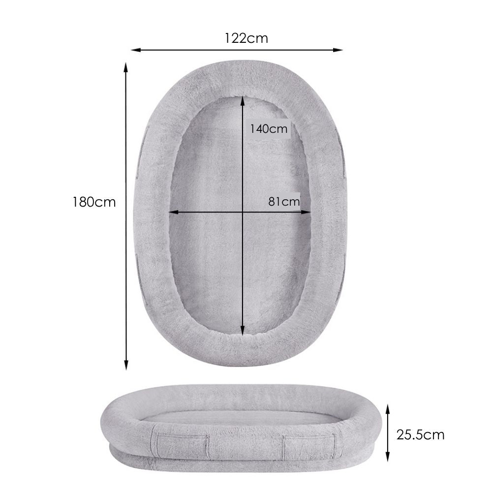 Comfort Plus Human Dog Bed, Light Grey