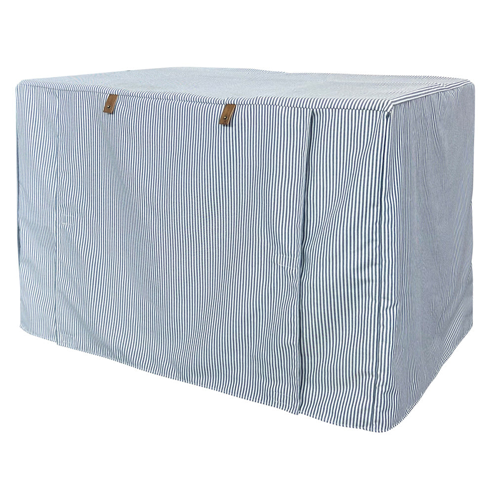 Premium Dog Crate Cover, Blue Denim Stripe