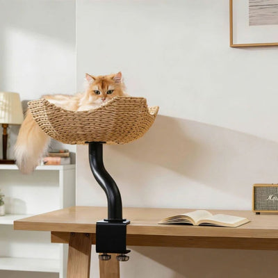 Michu DeskMate Desk-Mounted Cat Tree, Black
