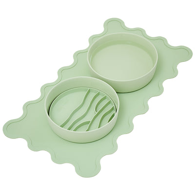 Wavy Edge Pet Feeding Mat, Mint