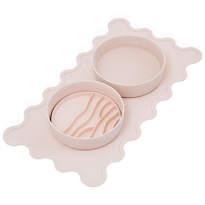 Wavy Edge Pet Feeding Mat, Rose