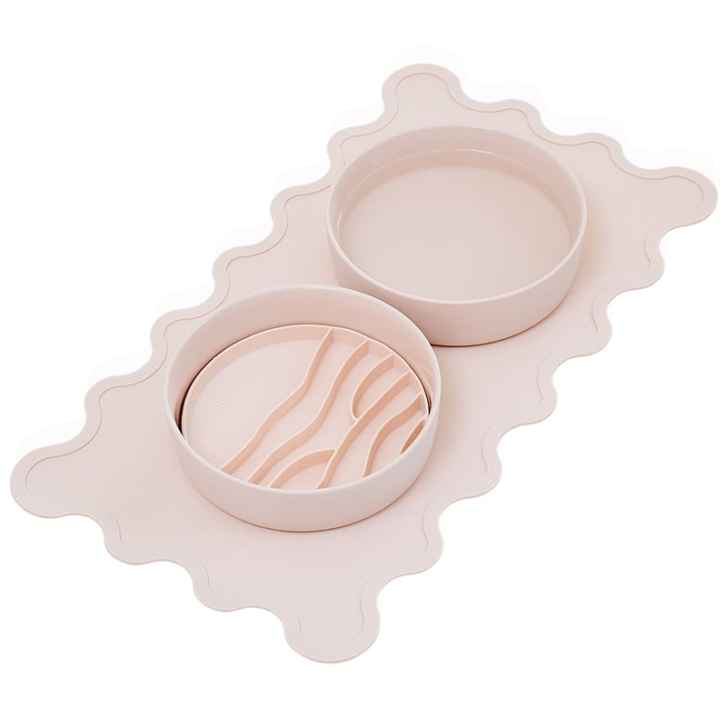 Wavy Edge Pet Feeding Mat, Rose