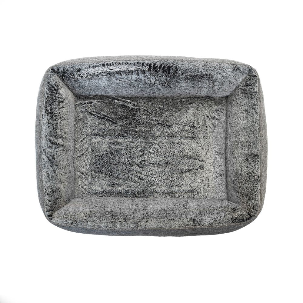 Orthopedic Dog Lounger Bed, Artic Faux Fur