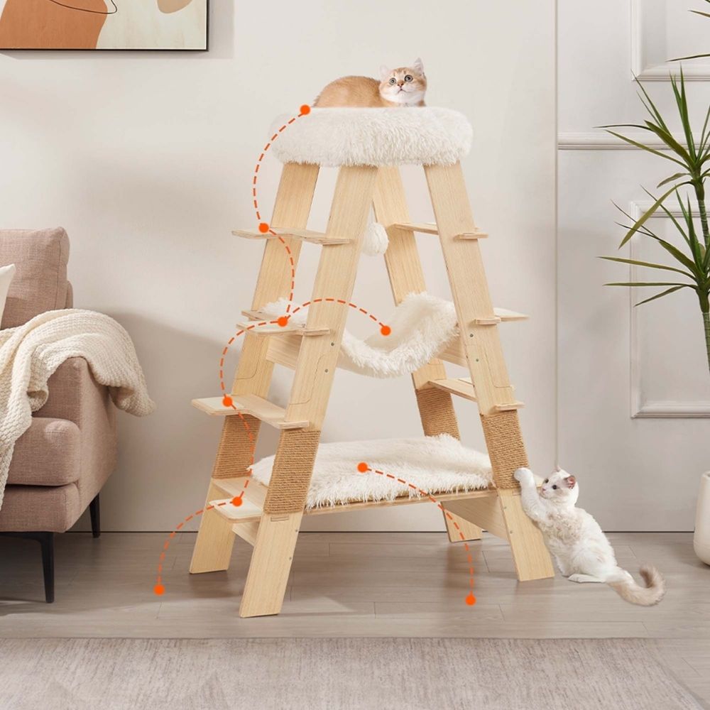 Tomcat Tree Pyramid Wooden Cat Tree