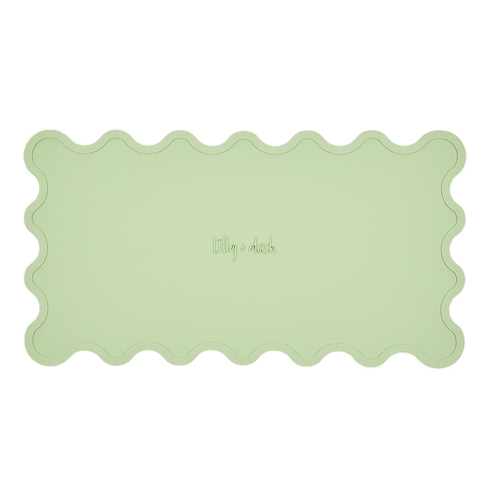 Wavy Edge Pet Feeding Mat, Mint