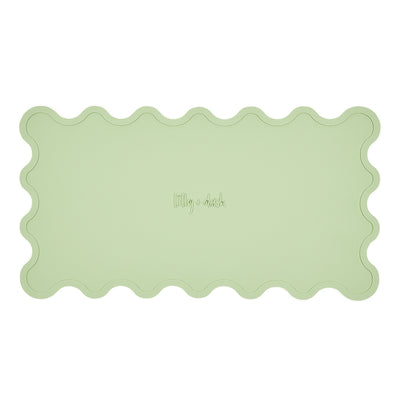 Wavy Edge Pet Feeding Mat, Mint