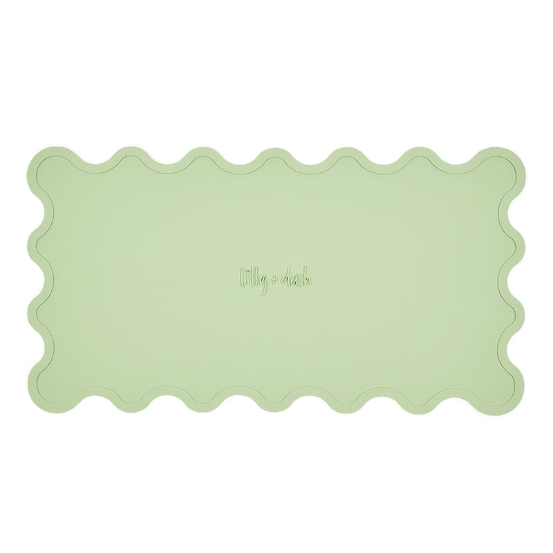 Wavy Edge Pet Feeding Mat, Mint