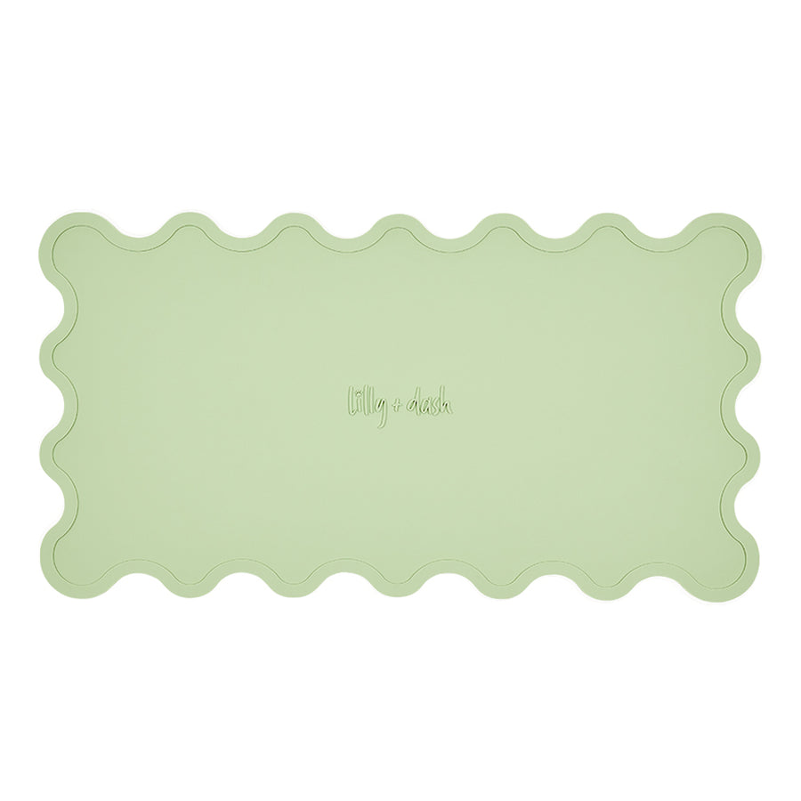 Wavy Edge Pet Feeding Mat, Mint