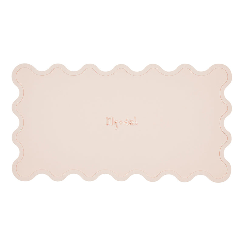 Wavy Edge Pet Feeding Mat, Rose