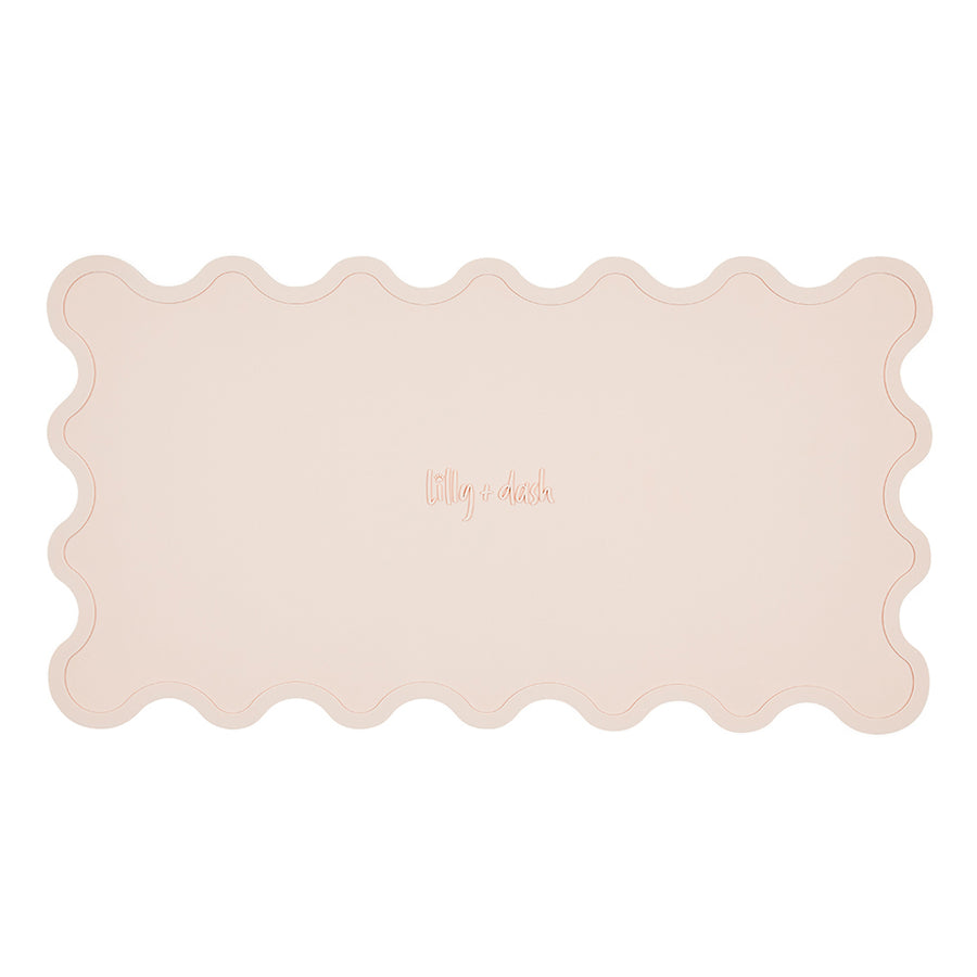 Wavy Edge Pet Feeding Mat, Rose