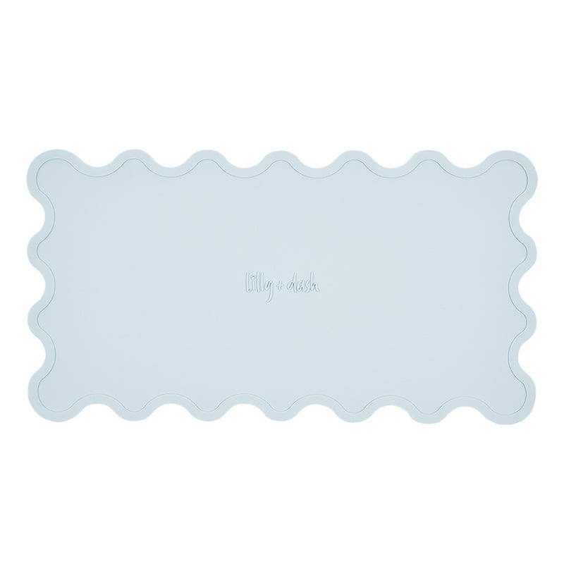Wavy Edge Pet Feeding Mat, Sky