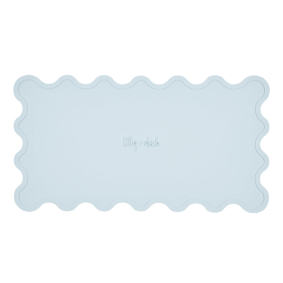 Wavy Edge Pet Feeding Mat, Sky