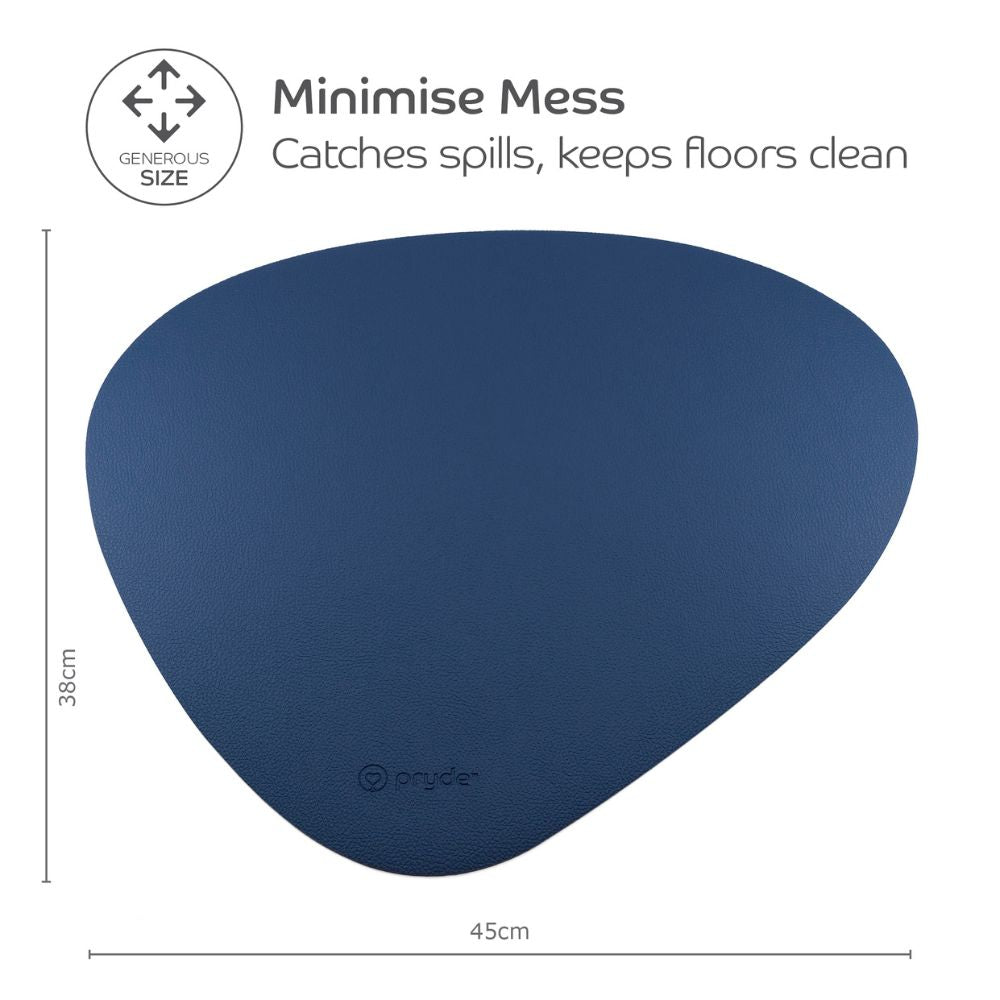 Reversible Cat and Dog Food Mat, Chestnut-Navy