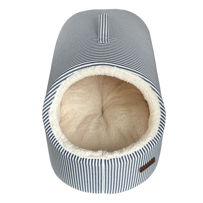 Blue Denim Stripe Cat Cave