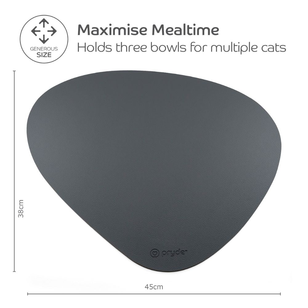 Reversible Cat and Dog Food Mat, Charcoal-Oatmeal