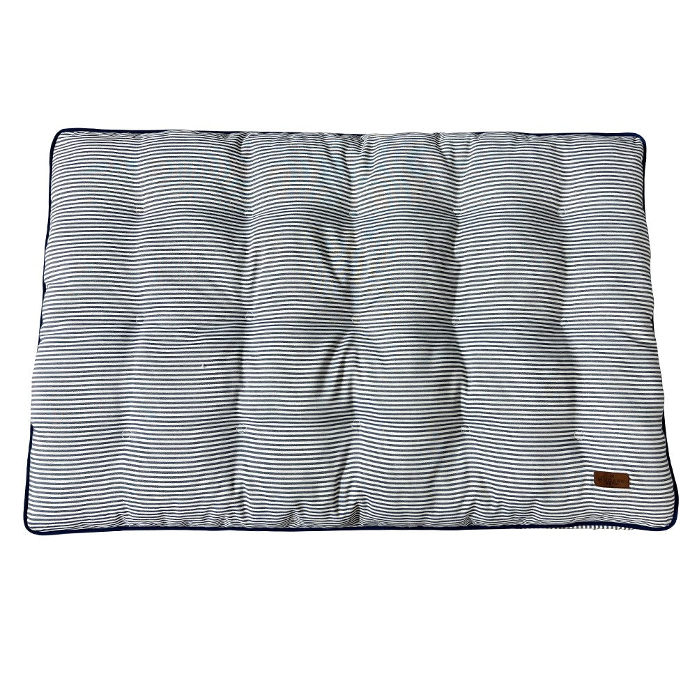 Luxury Dog Crate Mattress, Blue Denim Stripe