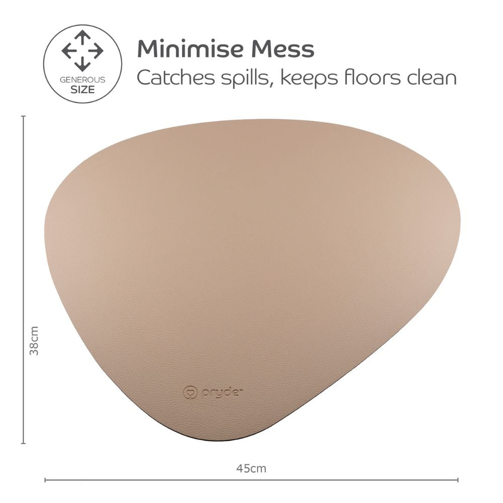 Reversible Cat and Dog Food Mat, Charcoal-Oatmeal