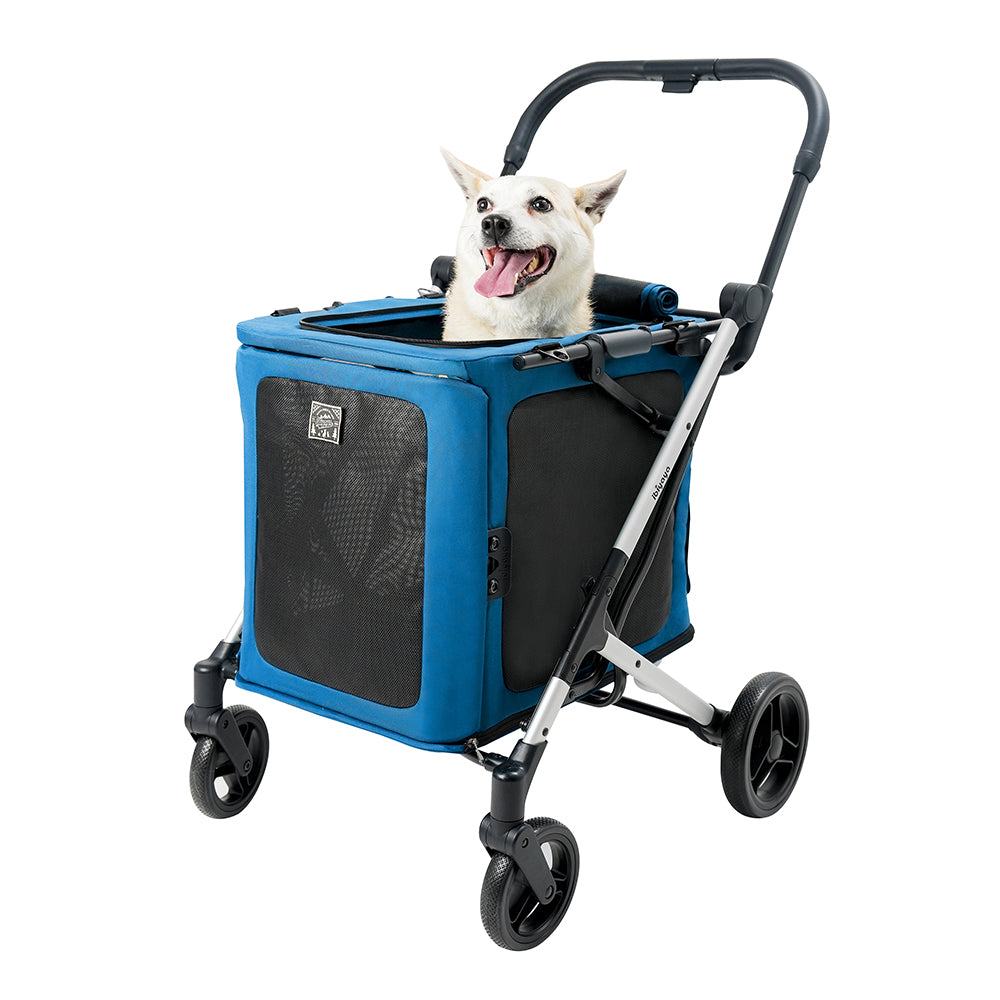 Ibiyaya BigBuddy Pet Stroller and Crate Combo, Crystal Teal
