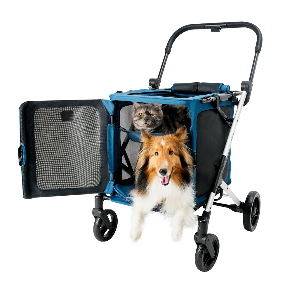 Ibiyaya BigBuddy Pet Stroller and Crate Combo, Crystal Teal