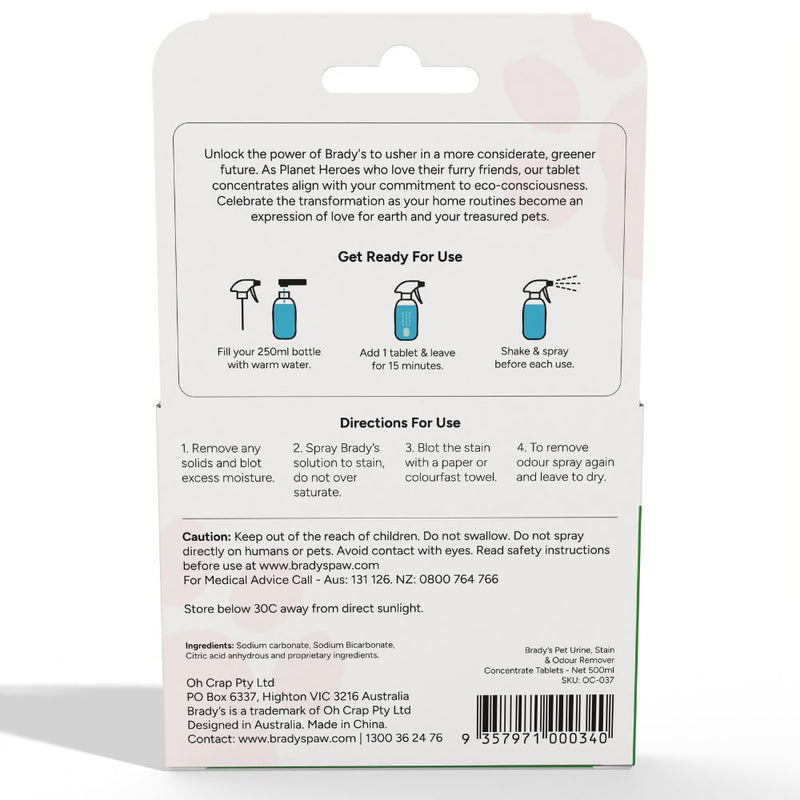 Brady's Eco-Friendly Urine, Stain & Odour Remover for Dogs