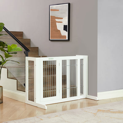 Freestanding Retractable Dog Barrier with Gate
