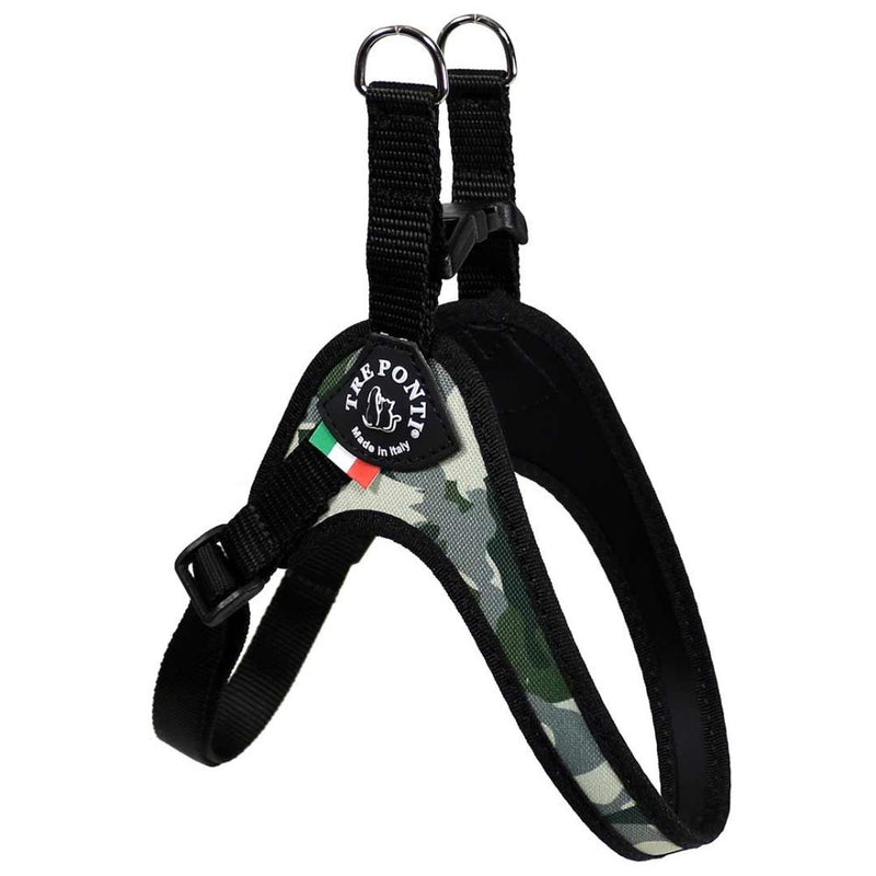 Tre Ponti Adjustable Girth Easy Fit Pet Harness, Camouflage Grey