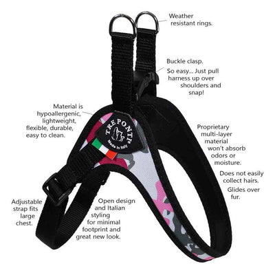 Tre Ponti Genesis Adjustable Girth Easy Fit Pet Harness, Red