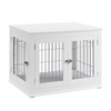 Solid Top Wooden Dog Crate, White