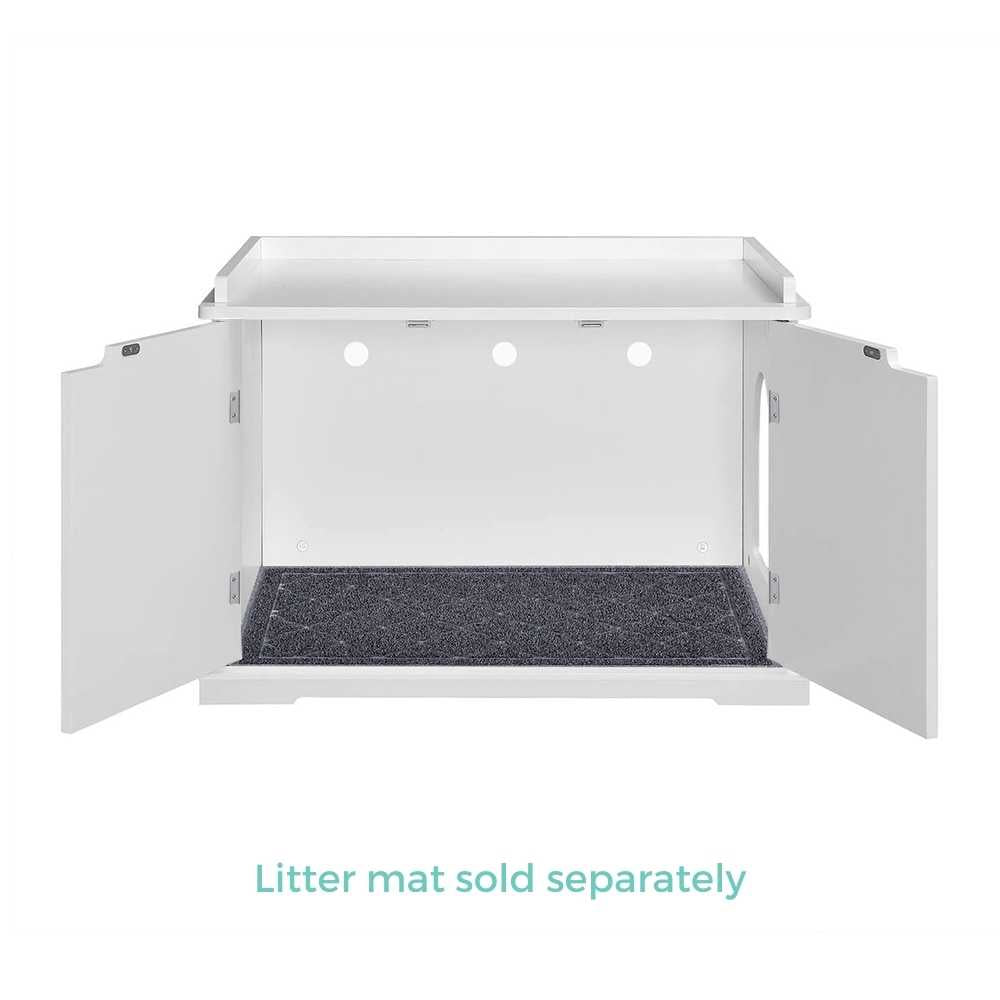 Cleo Cat Litter Indoor Cat Enclosure, White Modern Pets