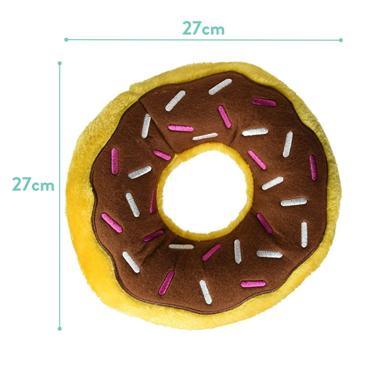 Zippy Paws Jumbo Donutz Chocolate Squeaker Dog Toy