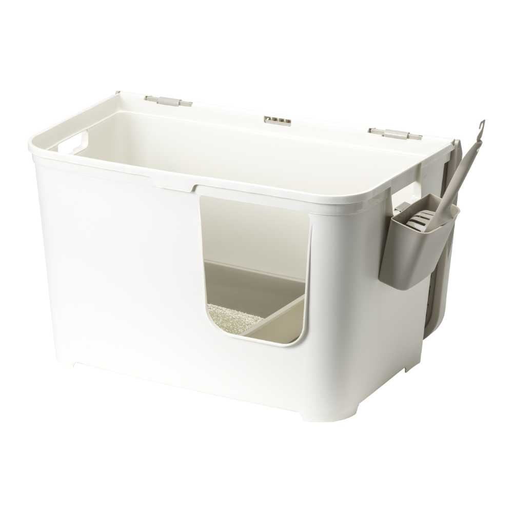 Moderna Casetta Camelia High Wall Cat Litter Box, Soft White
