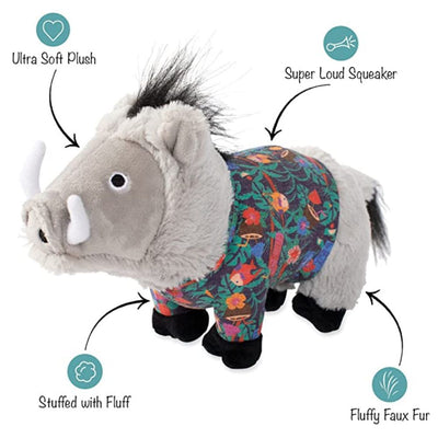 Fringe Studio Good Vibes Hog Plush Squeaker Dog Toy