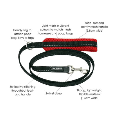 Tre Ponti Mesh Dog Lead, Black